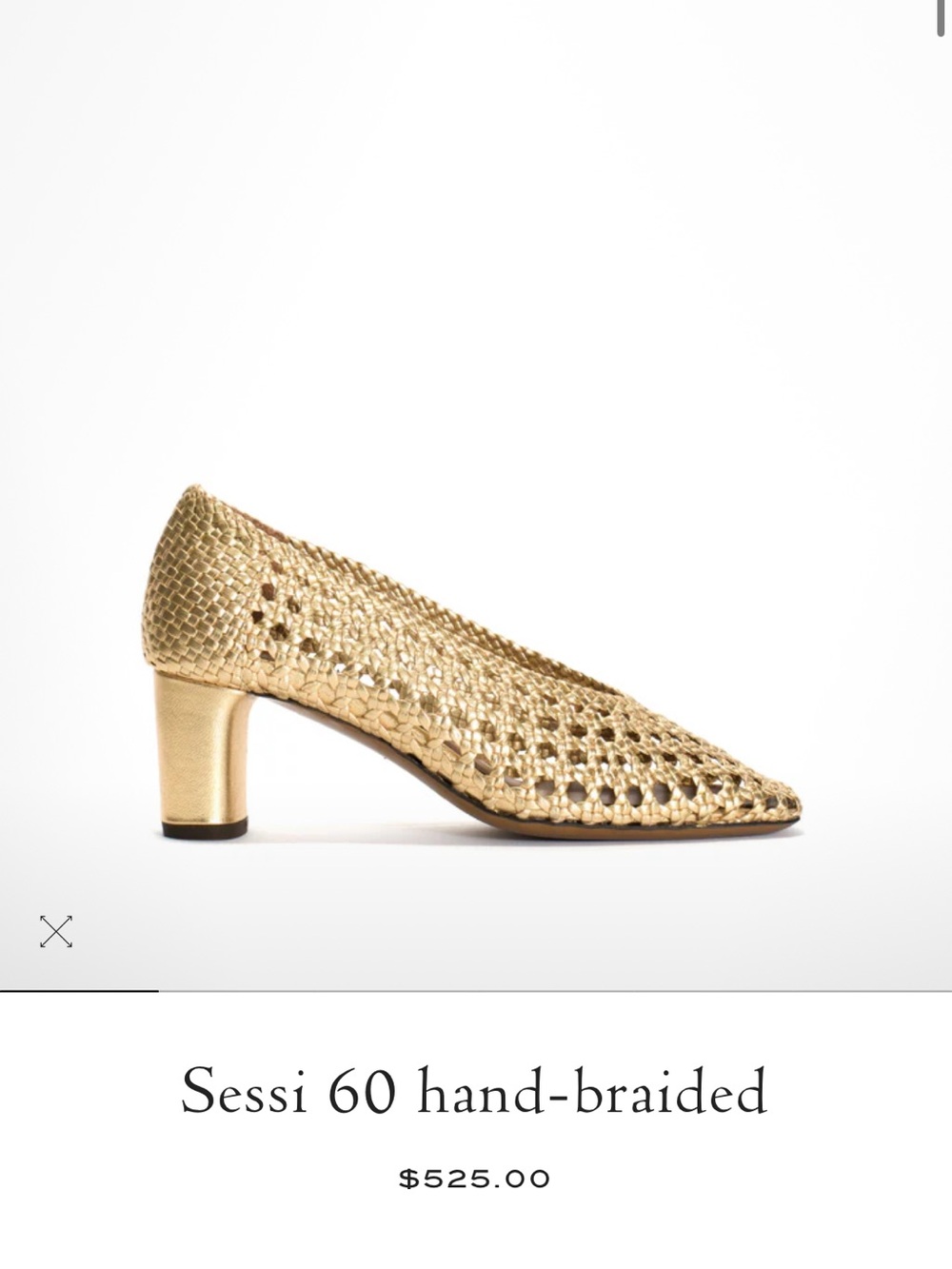 Anonymous Copenhagen Hand-Braided Gold Leather Sessi Heels - Picture 7 of 7